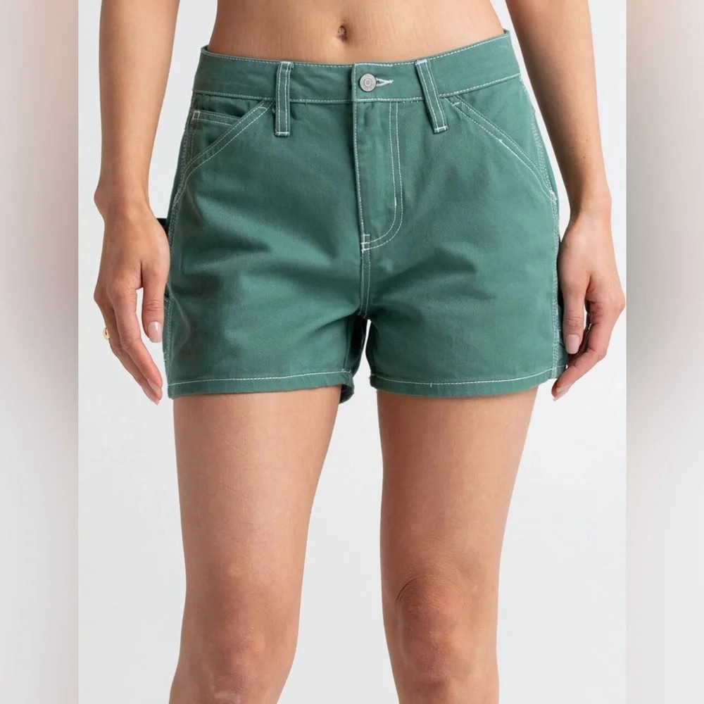 Dickies Women’s High Rise Carpenter Shorts in Ivy Green Size 26